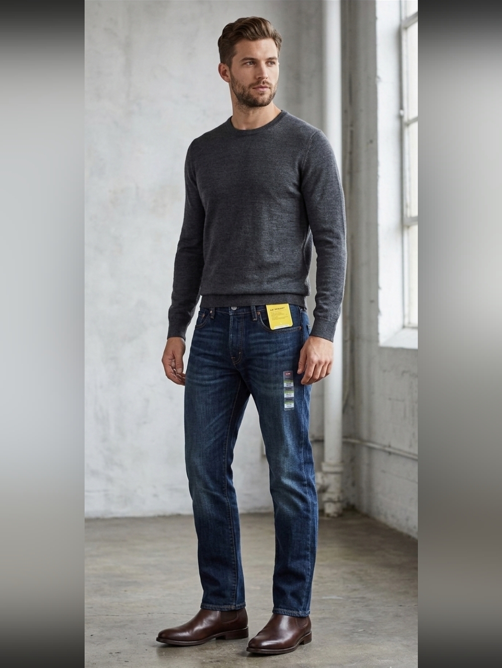 Levi's 514 Men's Dark Blue Straight Jeans, Burch Stretch